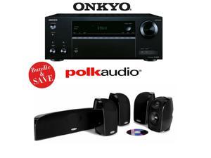 Onkyo TX-NR555 7.2-Channel Network A/V Receiver + A Polk Audio TL350 Blackstone 5.0 Home Theater Speaker Package Onkyo TX-NR555 7.2-Channel Network A/V Receiver + A Polk Audio TL350 Blackstone 5.0 Home Theater Speaker Package