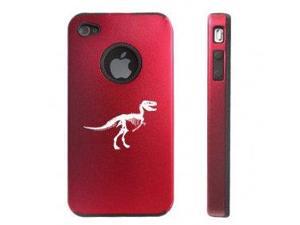 Apple iPhone 4 4S 4G Red DD135 Aluminum & Silicone Case Dinosaur Fossil Apple iPhone 4 4S 4G Red DD135 Aluminum & Silicone Case Dinosaur Fossil