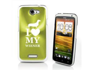 Green HTC One X Aluminum Plated Hard Back Case Cover P342 I Heart Love My Wiener Dachshund Green HTC One X Aluminum Plated Hard Back Case Cover P342 I Heart Love My Wiener Dachshund