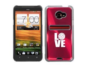 Rose Red HTC Evo 4G LTE Aluminum Plated Hard Back Case Cover N237 Love Volleyball Rose Red HTC Evo 4G LTE Aluminum Plated Hard Back Case Cover N237 Love Volleyball