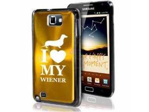 Samsung Galaxy Note i9220 i717 N7000 Gold F574 Aluminum Plated Hard Case I Love My Wiener Dachshund Dog Samsung Galaxy Note i9220 i717 N7000 Gold F574 Aluminum Plated Hard Case I Love My Wiener Dachshund Dog