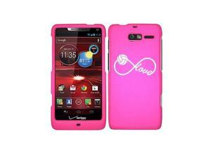 Motorola Droid Razr M XT907 Snap On 2 Piece Rubber Hard Case Cover Infinity Infinite Love for Volleyball (Hot Pink) Motorola Droid Razr M XT907 Snap On 2 Piece Rubber Hard Case Cover Infinity Infinite Love for Volleyball (Hot Pink)