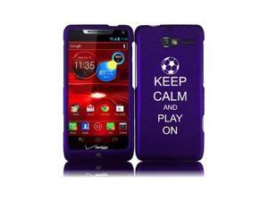 Motorola Droid Razr M XT907 Snap On 2 Piece Rubber Hard Case Cover Keep Calm and Play On Soccer (Purple) Motorola Droid Razr M XT907 Snap On 2 Piece Rubber Hard Case Cover Keep Calm and Play On Soccer (Purple)