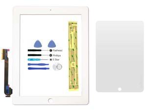 White Digitizer Glass Lens Screen Replacement for iPad 3 & iPad 4 + Adhesive + Tools + Screen Protector (No LCD) White Digitizer Glass Lens Screen Replacement for iPad 3 & iPad 4 + Adhesive + Tools + Screen Protector (No LCD)