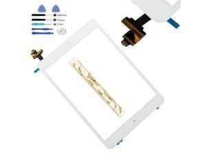 iPad Mini 1 & 2 White Front Digitizer Glass Lens Screen Full Front Assembly (with Home Button Flex Cable, Camera Holder + IC Chip) + Adhesive + Tools iPad Mini 1 & 2 White Front Digitizer Glass Lens Screen Full Front Assembly (with Home Button Flex Cable, Camera Holder + IC Chip) + Adhesive + Tools