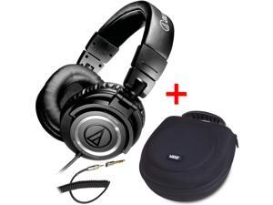 Audio-Technica ATH-M50 Studio Monitor Headphones w/ Coiled Cable & UDG U8200BL Large Headphone Hardcase Black - Bundle Audio-Technica ATH-M50 Studio Monitor Headphones w/ Coiled Cable & UDG U8200BL Large Headphone Hardcase Black - Bundle