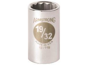Armstrong Tools - 12-119 - 1/2 Dr Socket- 19/32 Opg 12-pt Std- Armstrong Tools - 12-119 - 1/2 Dr Socket- 19/32 Opg 12-pt Std-