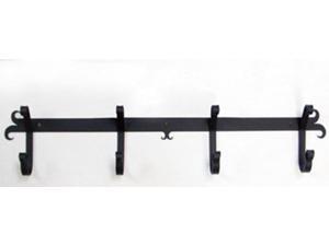 Village Wrought Iron CB-87 Wall Mounted Wrought Iron Coat Rack - 4-Hooks Village Wrought Iron CB-87 Wall Mounted Wrought Iron Coat Rack - 4-Hooks