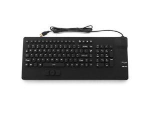 Industrial Silicon Waterproof USB Keyboard with Integrated Mouse Button with IP68 Protection - IKB108 Industrial Silicon Waterproof USB Keyboard with Integrated Mouse Button with IP68 Protection - IKB108