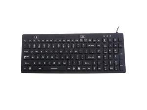 Industrial Backlit Silicon Full Size Keyboard with IP68 Protection - IKB106BL Industrial Backlit Silicon Full Size Keyboard with IP68 Protection - IKB106BL