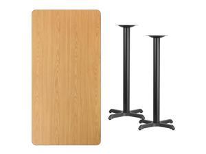 Flash Furniture XU-NATTB-3060-T2222B-GG 30'' x 60'' Rectangular Natural Laminate Table Top with 22'' x 22'' Bar Height Table Bases Flash Furniture XU-NATTB-3060-T2222B-GG 30'' x 60'' Rectangular Natural Laminate Table Top with 22'' x 22'' Bar Height Table Bases