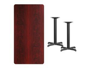 Flash Furniture XU-MAHTB-3060-T2222-GG 30'' x 60'' Rectangular Mahogany Laminate Table Top with 22'' x 22'' Table Height Bases Flash Furniture XU-MAHTB-3060-T2222-GG 30'' x 60'' Rectangular Mahogany Laminate Table Top with 22'' x 22'' Table Height Bases