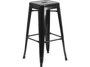 Flash Furniture CH-31320-30-BK-GG 30'' Backless Black Metal Bar Stool Flash Furniture CH-31320-30-BK-GG 30'' Backless Black Metal Bar Stool