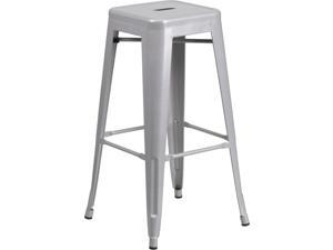 Flash Furniture CH-31320-30-SIL-GG 30'' Backless Silver Metal Bar Stool Flash Furniture CH-31320-30-SIL-GG 30'' Backless Silver Metal Bar Stool