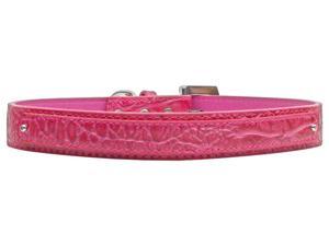 18mm Two Tier Faux Croc Collar Pink Large 18mm Two Tier Faux Croc Collar Pink Large