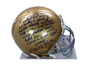 Rudy Ruettiger Signed Notre Dame Authentic Full Size Helmet w/ long "5 Foot Nothing" insc Rudy Ruettiger Signed Notre Dame Authentic Full Size Helmet w/ long "5 Foot Nothing" insc