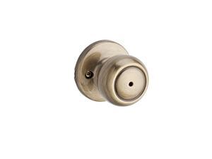 Kwikset Copa Privacy Knob in Antique Brass and Polished Chrome Kwikset Copa Privacy Knob in Antique Brass and Polished Chrome