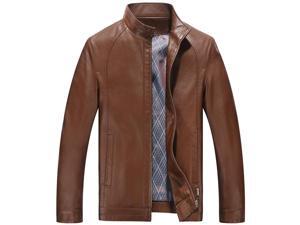 Shefetch Men's Fashion Autumn Lycra Motor Mens Outerwear 5 Sizes 5 Colors Brown M Shefetch Men's Fashion Autumn Lycra Motor Mens Outerwear 5 Sizes 5 Colors Brown M