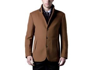 Shefetch Men's Chic Stylish 2015 Autumn Lycra Mens Outerwear 2 Colors Khaki L Shefetch Men's Chic Stylish 2015 Autumn Lycra Mens Outerwear 2 Colors Khaki L