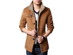 Shefetch Men's Retro Casual Autumn 3 Colors Lycra Mens Outerwear Khaki L Shefetch Men's Retro Casual Autumn 3 Colors Lycra Mens Outerwear Khaki L