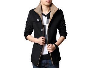 Shefetch Men's Retro Casual Autumn 3 Colors Lycra Mens Outerwear Black M Shefetch Men's Retro Casual Autumn 3 Colors Lycra Mens Outerwear Black M