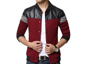 Shefetch Men's Fashion Autumn Trendy Lycra 5 Sizes 3 Colors Mens Outerwear Red XL Shefetch Men's Fashion Autumn Trendy Lycra 5 Sizes 3 Colors Mens Outerwear Red XL