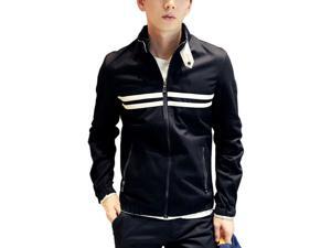 Shefetch Men's Stylish Trendy Autumn Lycra Mens Outerwear 3 Colors Black 2XL Shefetch Men's Stylish Trendy Autumn Lycra Mens Outerwear 3 Colors Black 2XL