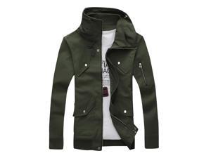 Shefetch Men's Fit Cotton Zip Up Long Sleeve Outerwear Jackets Green M Shefetch Men's Fit Cotton Zip Up Long Sleeve Outerwear Jackets Green M