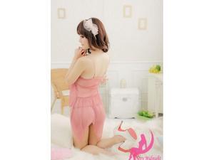 Demarkt New Stylish Sexy Women's Chiffon pajamas cute suspenders sleepwear Lingerie One Piece Bathrobe Sleepwear Nightwear - Pink Demarkt New Stylish Sexy Women's Chiffon pajamas cute suspenders sleepwear Lingerie One Piece Bathrobe Sleepwear Nightwear - Pink
