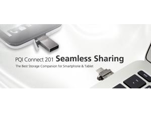 PQI Connect 201, Gray. 16GB Mobile Card Reader Micro USB OTG / USB Flash Drive, Transfer the data between Android SmartPhone and NB easily. PQI Connect 201, Gray. 16GB Mobile Card Reader Micro USB OTG / USB Flash Drive, Transfer the data between Android SmartPhone and NB easily.
