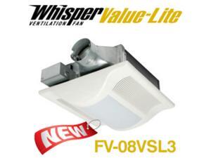 PANASONIC FANS - WHISPERVALUE FV-08VSL3 - BATHROOM EXHAUST FAN WITH LIGHT - 80 CFM - 1.3 SONES - 4 INCH OVAL DUCT PANASONIC FANS - WHISPERVALUE FV-08VSL3 - BATHROOM EXHAUST FAN WITH LIGHT - 80 CFM - 1.3 SONES - 4 INCH OVAL DUCT
