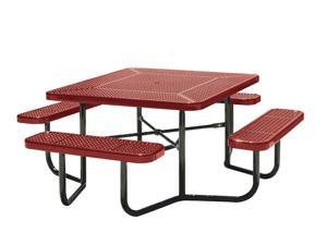Eagle One Square Fusion Coated Metal Table With 4 Seats Eagle One Square Fusion Coated Metal Table With 4 Seats