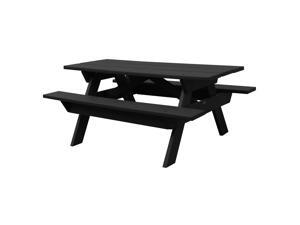 Eagle One 6 Ft All Greenwood Picnic Table In Black Eagle One 6 Ft All Greenwood Picnic Table In Black