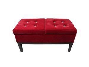 Ore Red Tufted Dual Lift Storage Bench Ore Red Tufted Dual Lift Storage Bench