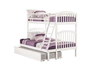 Atlantic Richland Bunk Bed in White - Twin over Full|Open Foot Rail Atlantic Richland Bunk Bed in White - Twin over Full|Open Foot Rail