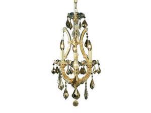 Lighting By Pecaso Karla Collection Hanging Fixture D12in H22in Lt:3+1 Gold Fini Lighting By Pecaso Karla Collection Hanging Fixture D12in H22in Lt:3+1 Gold Fini