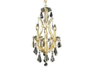 Lighting By Pecaso Karla Collection Hanging Fixture D12in H22in Lt:3+1 Gold Fini Lighting By Pecaso Karla Collection Hanging Fixture D12in H22in Lt:3+1 Gold Fini