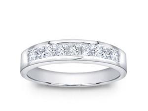1.00 ct Men's Princess Cut Diamond Wedding Band Ring in 14 kt White Gold 1.00 ct Men's Princess Cut Diamond Wedding Band Ring in 14 kt White Gold