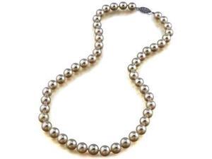 Diamond Princess Genuine 8.5-9mm White Freshwater Cultured Pearl Necklace In Sterling Silver Diamond Princess Genuine 8.5-9mm White Freshwater Cultured Pearl Necklace In Sterling Silver
