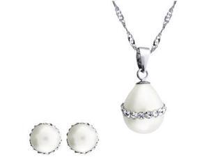 Diamond Princess DP1162 Sterling Silver White Rice Pearl Set Diamond Princess DP1162 Sterling Silver White Rice Pearl Set