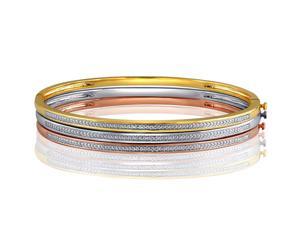 14K Gold Plated Diamond Accent 3 Piece Bangle set 14K Gold Plated Diamond Accent 3 Piece Bangle set