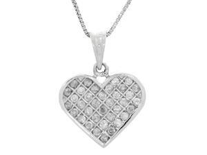 Genuine Natural 1/2 Cttw Diamond (G-H, I1-I2) Heart Pendant Necklace In Sterling Silver Genuine Natural 1/2 Cttw Diamond (G-H, I1-I2) Heart Pendant Necklace In Sterling Silver