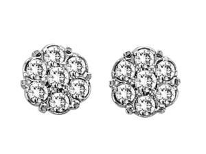 Genuine Natural 0.20 Cttw Diamond (G-H, I1-I2) Cluster Stud Earring In Sterling Silver Genuine Natural 0.20 Cttw Diamond (G-H, I1-I2) Cluster Stud Earring In Sterling Silver