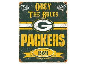 Party Animal Packers Vintage Metal Sign - 1 Each - Obey The Rules Print/Message - 11.5" Width x 14.5" Height - Rectangular Shape - Heavy Duty, Embossed Lettering, Rivet - Steel Party Animal Packers Vintage Metal Sign - 1 Each - Obey The Rules Print/Message - 11.5" Width x 14.5" Height - Rectangular Shape - Heavy Duty, Embossed Lettering, Rivet - Steel