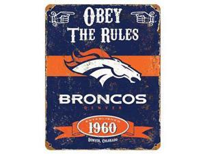 Party Animal Broncos Vintage Metal Sign - 1 Each - Obey The Rules Print/Message - 11.5" Width x 14.5" Height - Rectangular Shape - Heavy Duty, Embossed Lettering, Rivet - Steel Party Animal Broncos Vintage Metal Sign - 1 Each - Obey The Rules Print/Message - 11.5" Width x 14.5" Height - Rectangular Shape - Heavy Duty, Embossed Lettering, Rivet - Steel