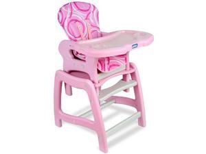 Badger Basket Envee Baby High Chair with Playtable Conversion - Pink/White Badger Basket Envee Baby High Chair with Playtable Conversion - Pink/White