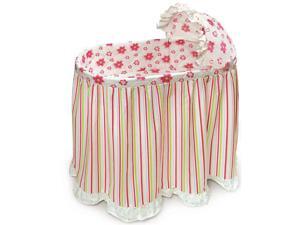 Badger Basket Embrace Baby Bassinet with Bedding Set - Stripes/Flowers Badger Basket Embrace Baby Bassinet with Bedding Set - Stripes/Flowers
