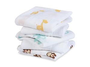 aden by aden anais Musy Square 5 Pack - Safari Friends Print aden by aden anais Musy Square 5 Pack - Safari Friends Print