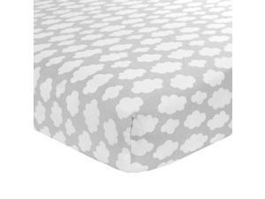Carter's Sateen Grey Cloud Crib Sheet Carter's Sateen Grey Cloud Crib Sheet