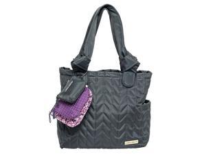 Laura Ashley 6 Piece Quilted Tote Diaper Bag - Gray Laura Ashley 6 Piece Quilted Tote Diaper Bag - Gray